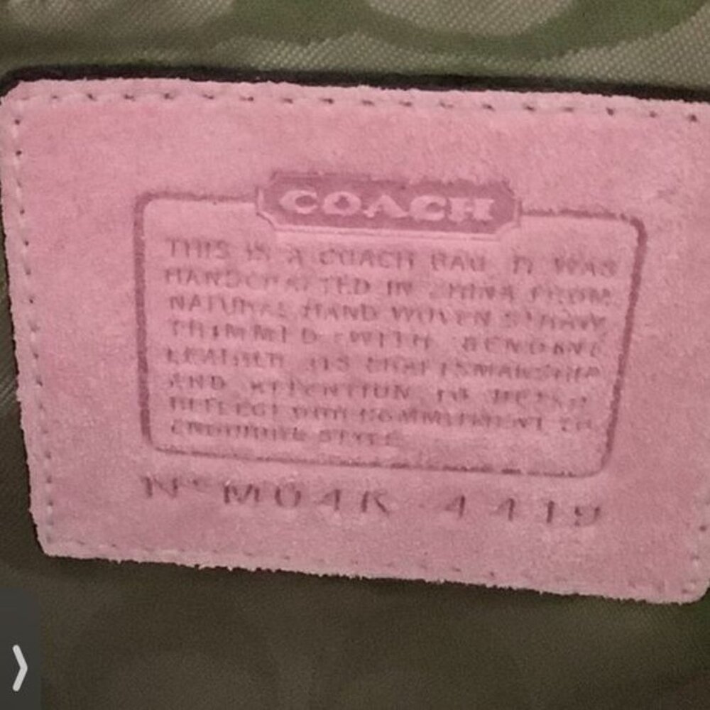 Coach 2004 Limited Edition Straw & Pink Suede Leather Top Handle Tote Satchel - Picture 7 of 11